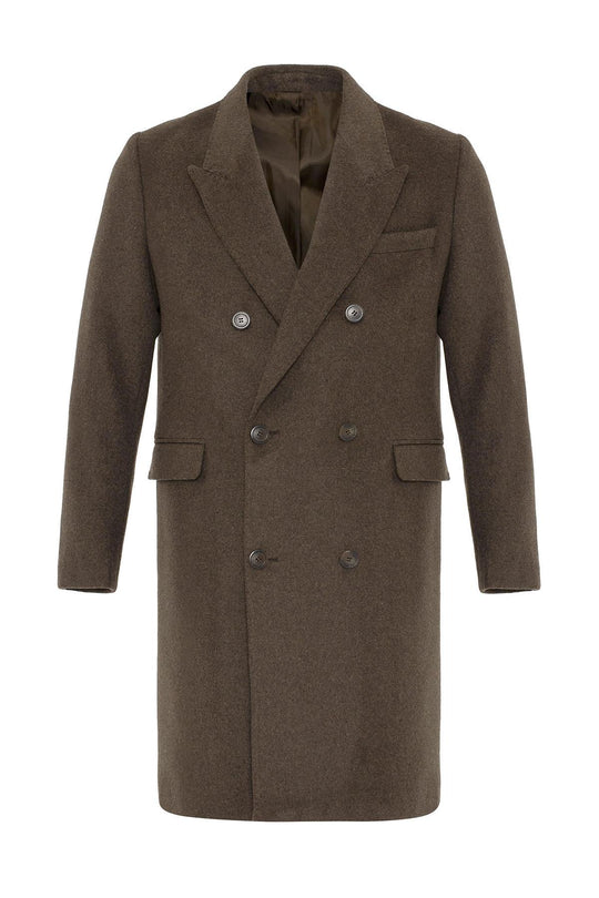 Brown шерстяной пиджак с двойной застежкой для мужчин - Wessi