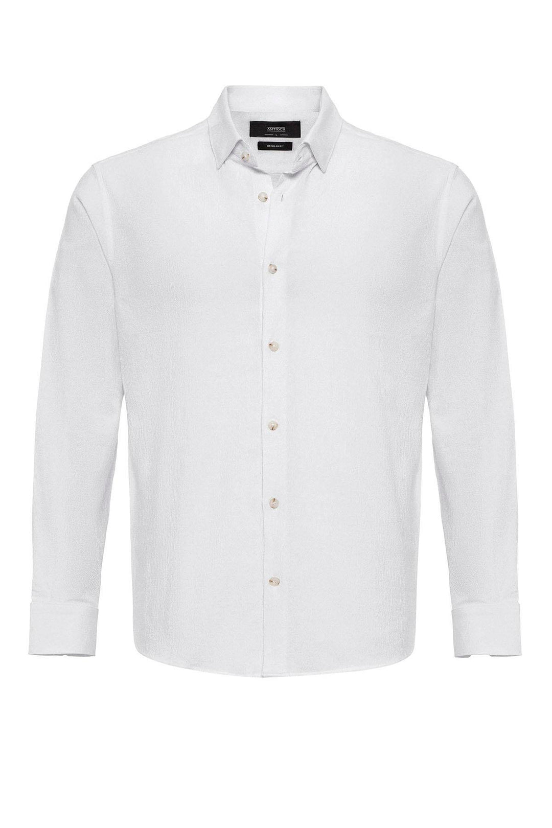 Men's White Linen Blend  Shirt - Wessi