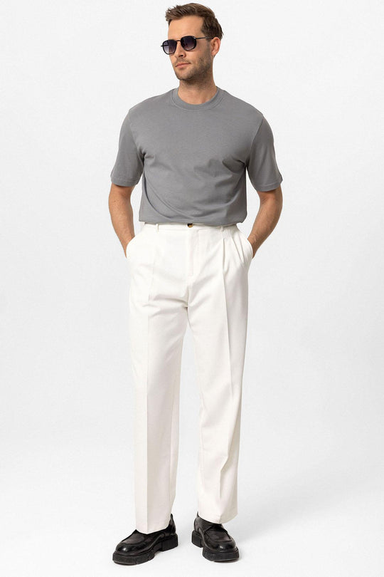 Camiseta Básica Hombre Cuello Redondo Gris Oscuro - Wessi