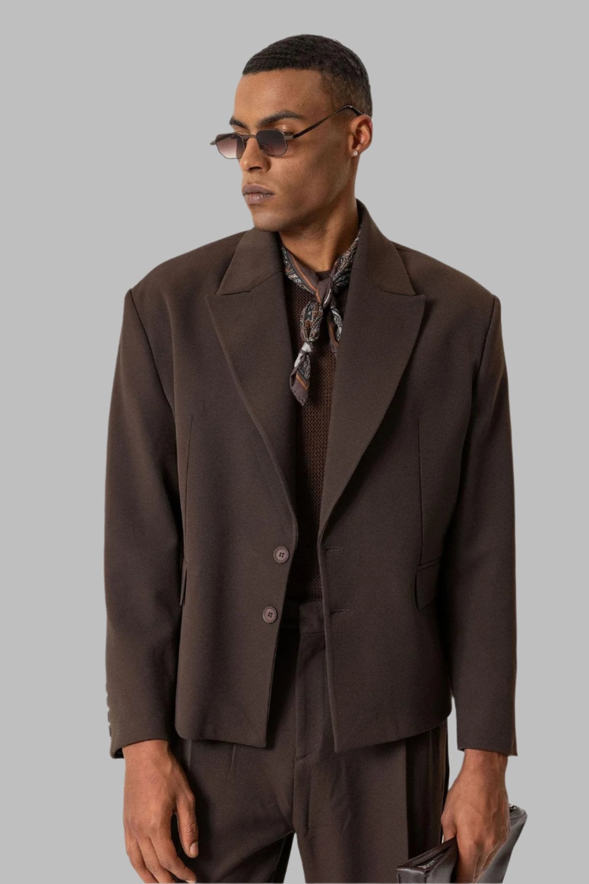 Dark Brown Crop Fit Men's Blazer Jacket - Wessi – Wessi - Discover