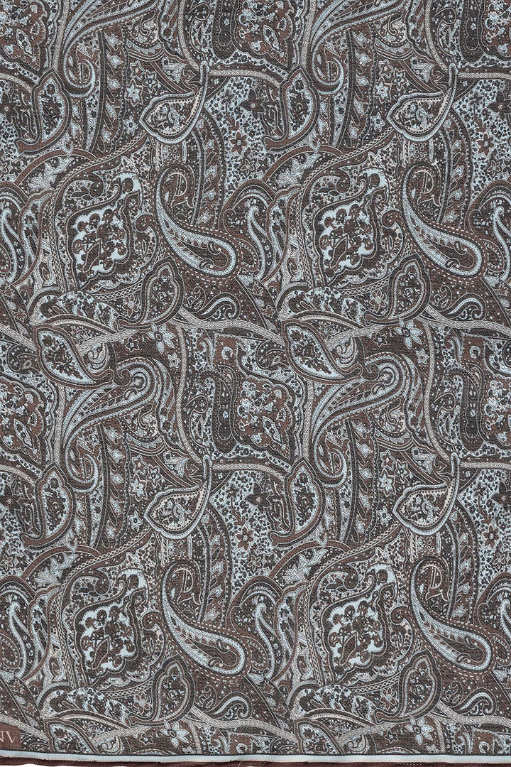 Men's Dark Brown Ethnic Patterned Scarf - Wessi