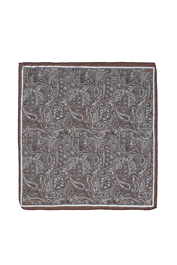 Men's Dark Brown Ethnic Patterned Scarf - Wessi