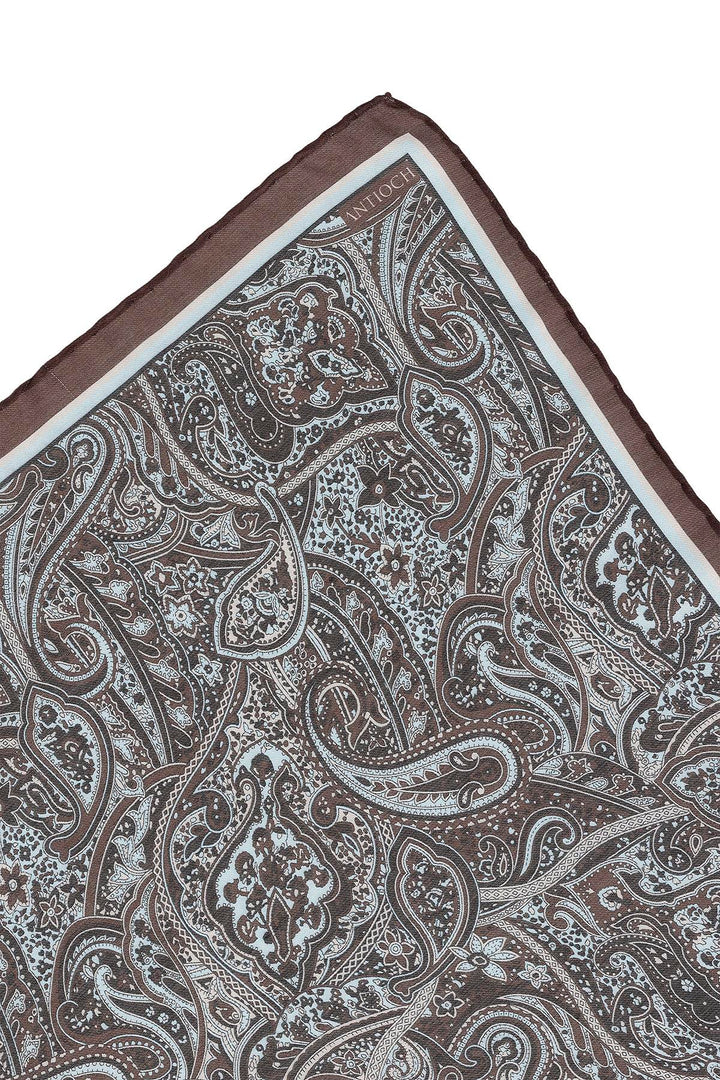 Men's Dark Brown Ethnic Patterned Scarf - Wessi