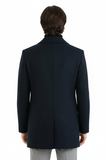 Двубортное мужское пальто зеленого цвета с широкими лацканами - Wessi