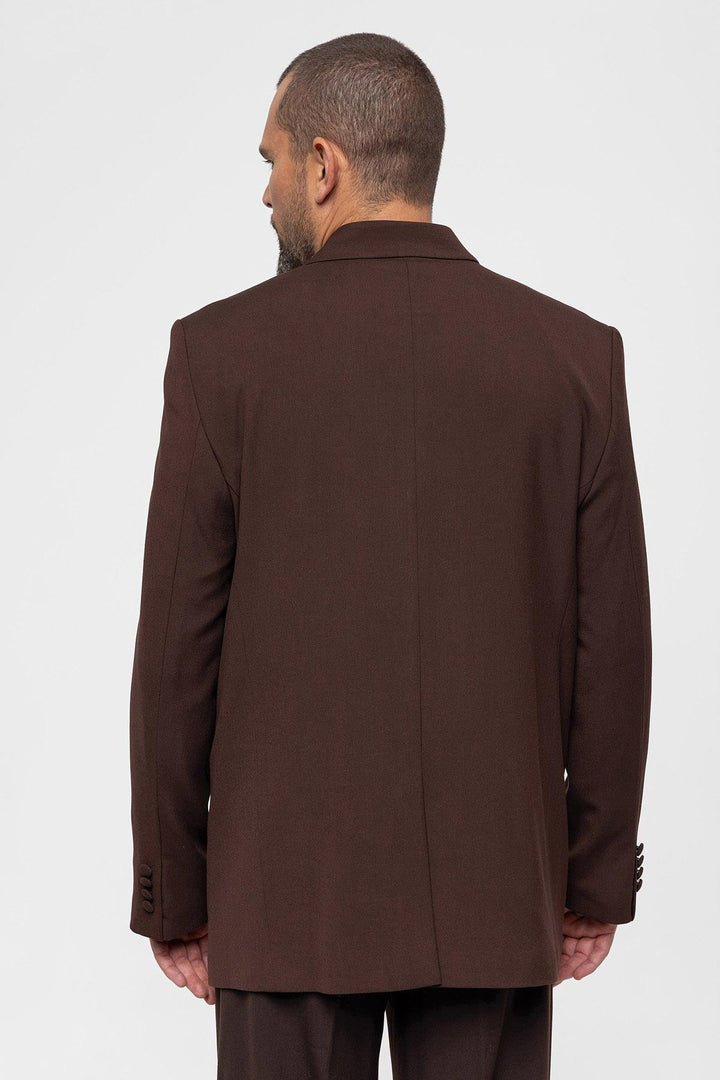 Chaqueta Blazer Cruzada Marrón Hombre - Wessi