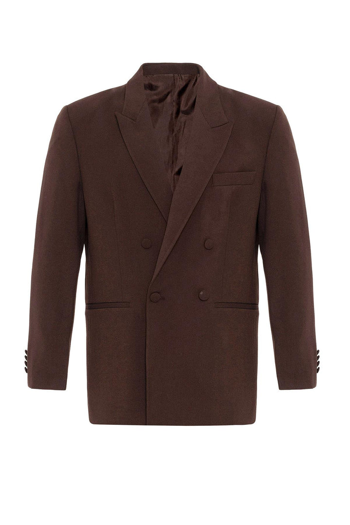 Chaqueta Blazer Cruzada Marrón Hombre - Wessi