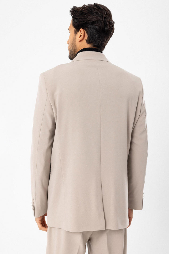 Men's Double Breasted Stone Blazer Jacket - Wessi