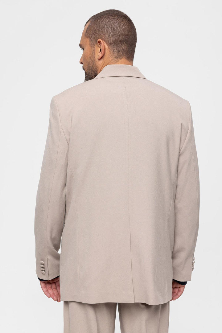 Men's Double Breasted Stone Blazer Jacket - Wessi