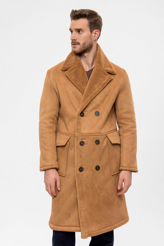 Manteau Homme Élégant Business Décontracté - Trench Coat Long Double Boutonnage Hiver