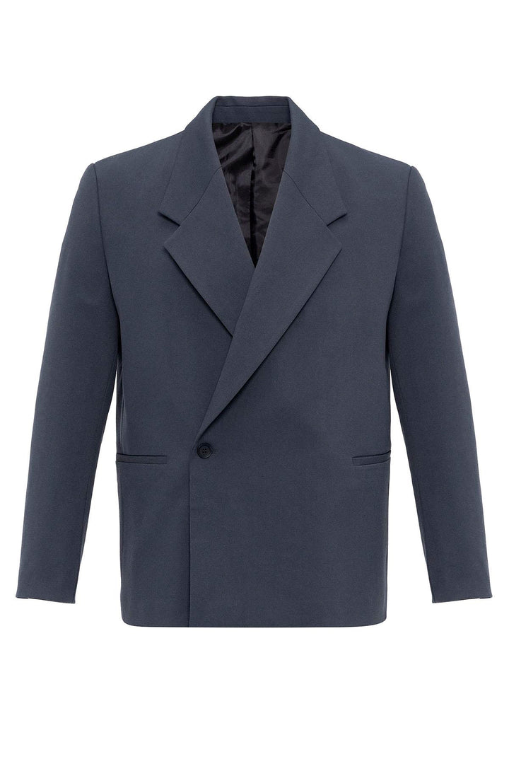 Men's Smoked Double-Breasted Flap Pocket  Blazer - Wessi