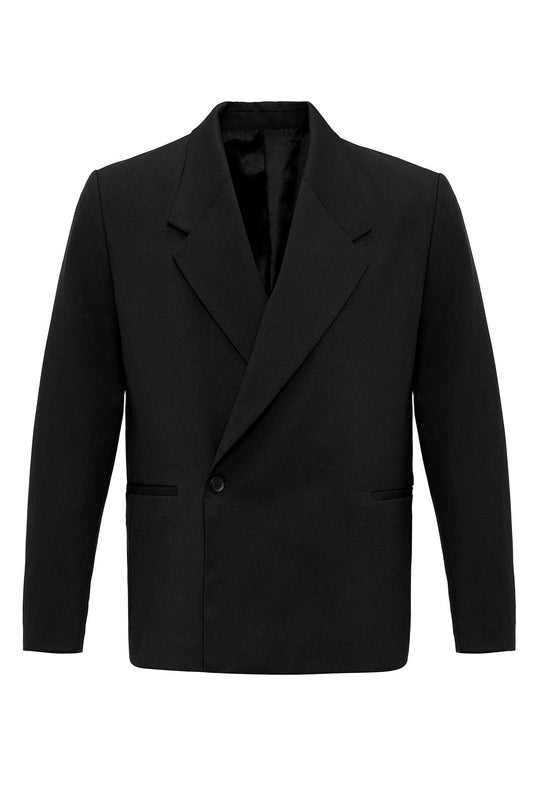 Men's Black High-Waisted Buckle Detail Relaxed Fit  Pants - Wessi