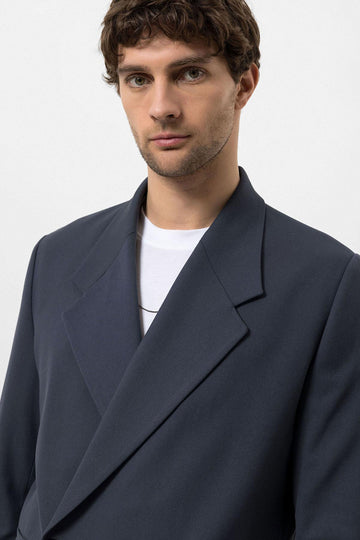 Men's Smoked Double-Breasted Flap Pocket  Blazer - Wessi