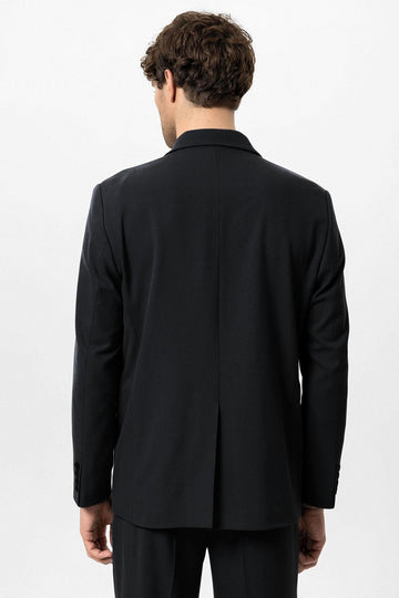 Men's Black High-Waisted Buckle Detail Relaxed Fit  Pants - Wessi