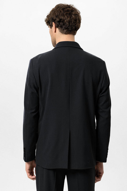 Men's Black High-Waisted Buckle Detail Relaxed Fit  Pants - Wessi