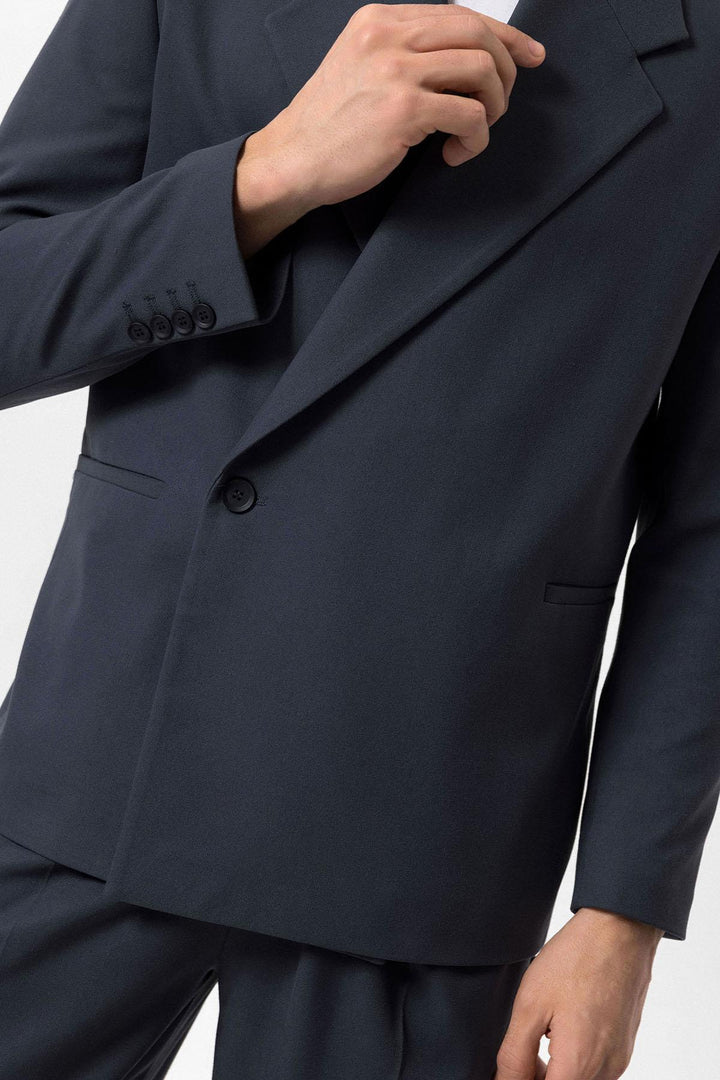 Men's Smoked Double-Breasted Flap Pocket  Blazer - Wessi