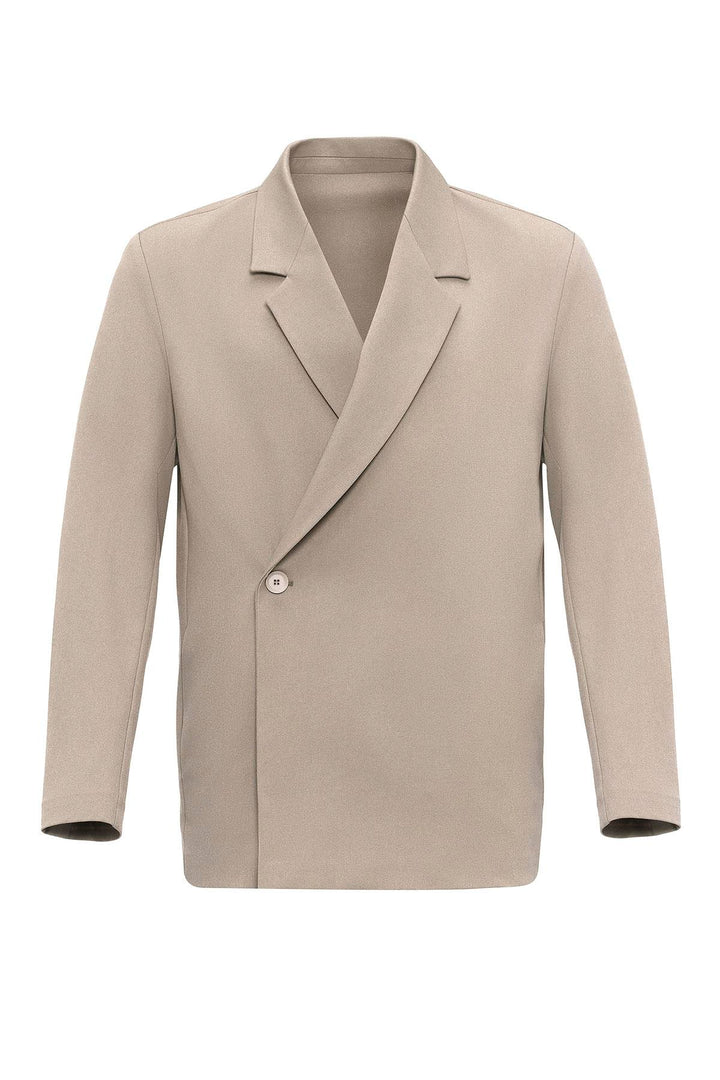 Blazer Hombre Beige Cruzado Bolsillos Ocultos - Wessi