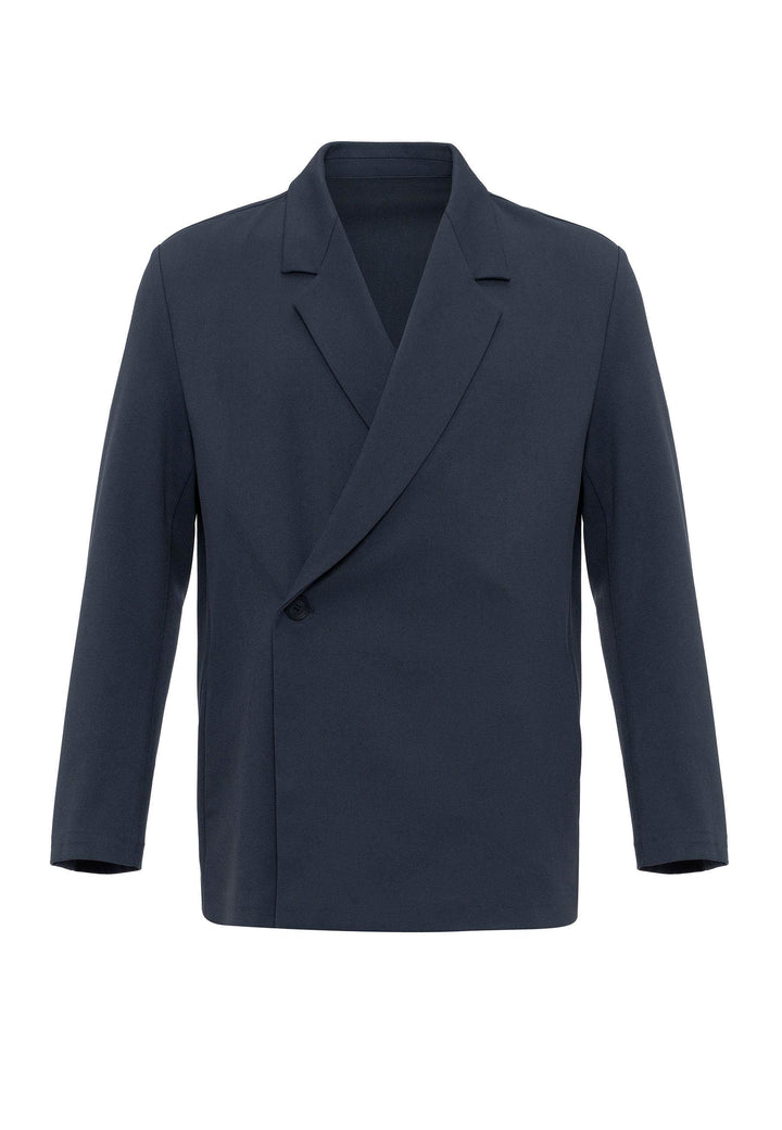 Men's Smoked Double-Breasted Hidden Pocket Blazer - Wessi