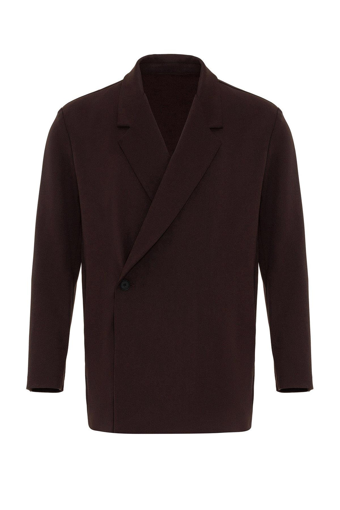 Men's Dark Brown Double Breasted Closure Hidden Pocket  Blazer Jacket - Wessi