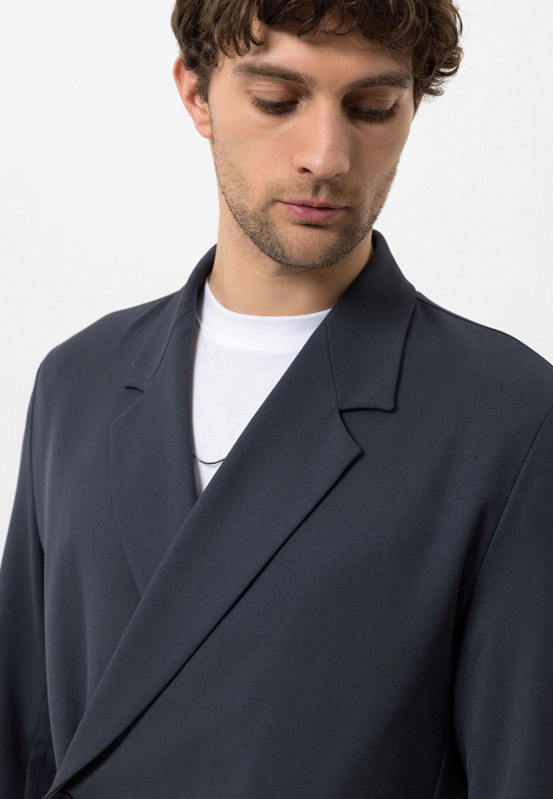 Men's Smoked Double-Breasted Hidden Pocket Blazer - Wessi