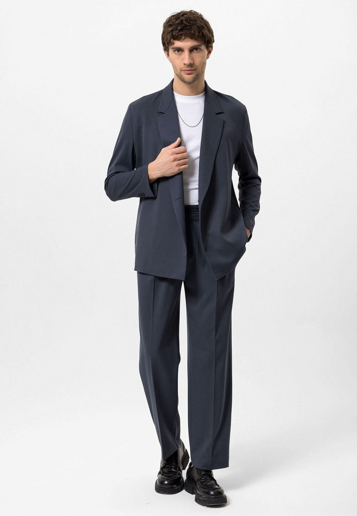 Men's Smoked Double-Breasted Hidden Pocket Blazer - Wessi