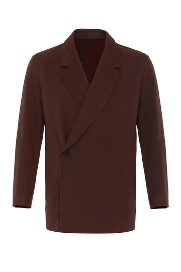 Veste Blazer Marron à Double Boutonnage et Poche Cachée pour Homme - Wessi