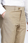 Tan Textured Slim Fit Dress Trousers – Wessi