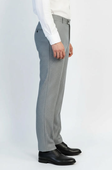 Grey Micro Pattern Slim Fit Dress Pants – Wessi