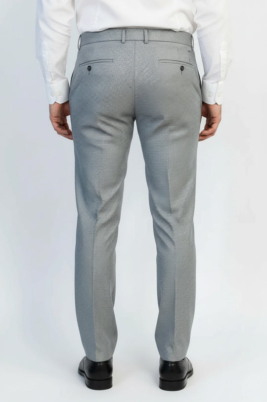Grey Micro Pattern Slim Fit Dress Pants – Wessi