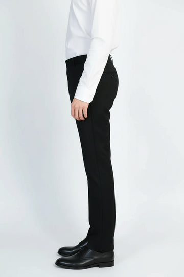 Slim Fit Plain Black Classic Men's Trousers – Wessi