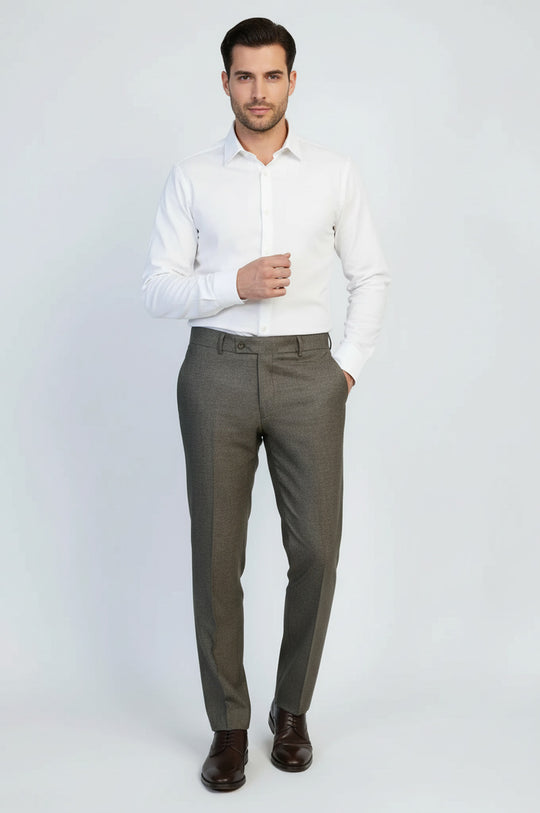 Earth Tone Patterned Fabric Trousers – Wessi
