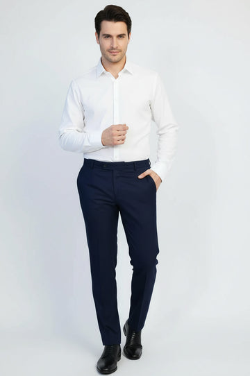 Midnight Blue Slim Fit Dress Pants – Wessi