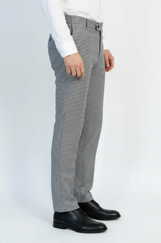 Black Micro Pattern Slim Fit Dress Pants – Wessi