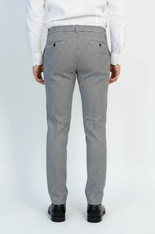 Black Micro Pattern Slim Fit Dress Pants – Wessi