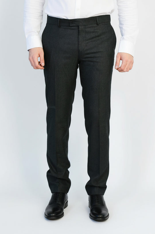 Dark Anthracite Micro Pattern Slim Fit Dress Pants – Wessi