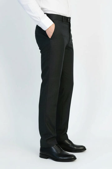 Dark Anthracite Micro Pattern Slim Fit Dress Pants – Wessi