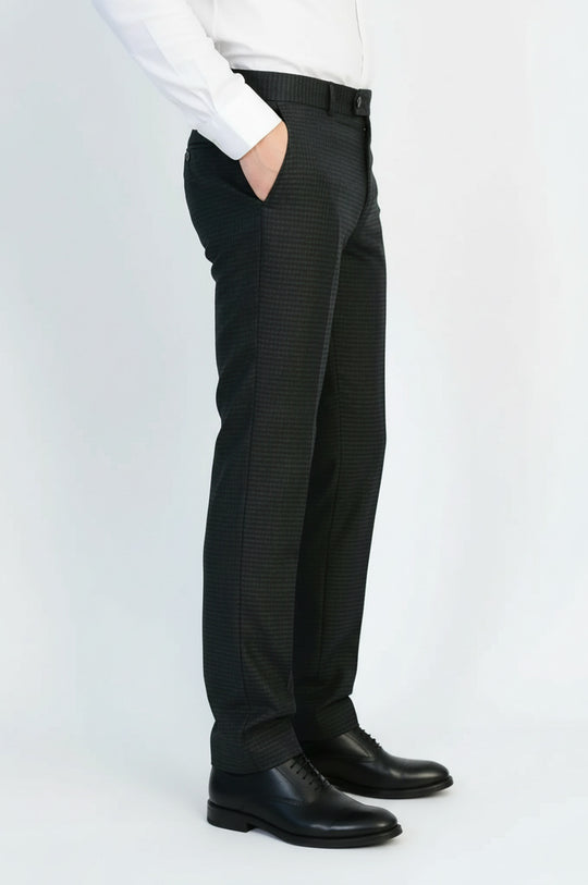 Dark Anthracite Micro Pattern Slim Fit Dress Pants – Wessi