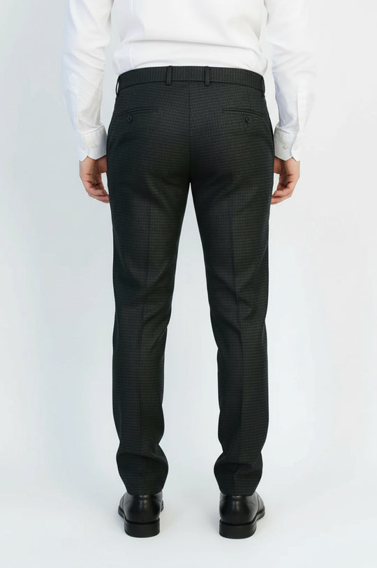 Dark Anthracite Micro Pattern Slim Fit Dress Pants – Wessi
