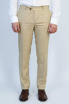 Beige Micro Pattern Slim Fit Dress Pants – Wessi