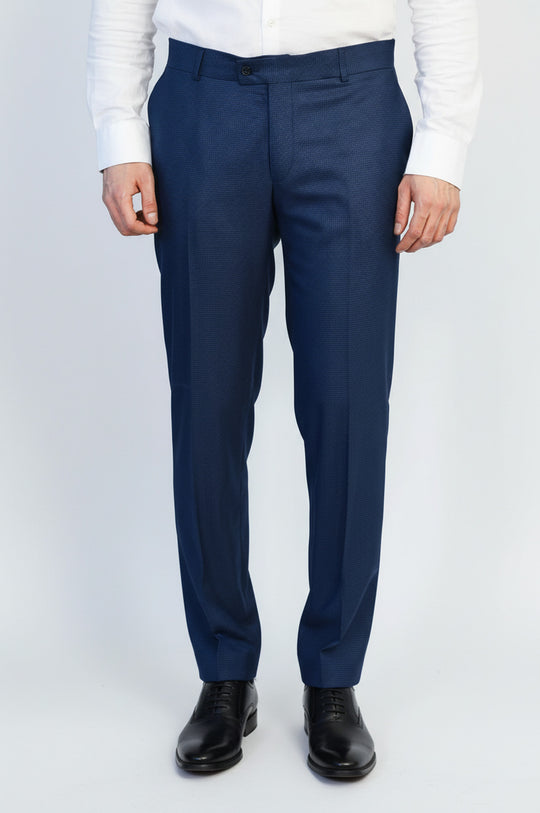 Navy Micro Pattern Slim Fit Dress Pants – Wessi