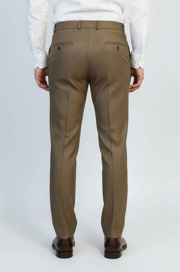 Brown Micro Pattern Slim Fit Dress Pants – Wessi