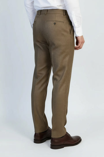 Brown Micro Pattern Slim Fit Dress Pants – Wessi