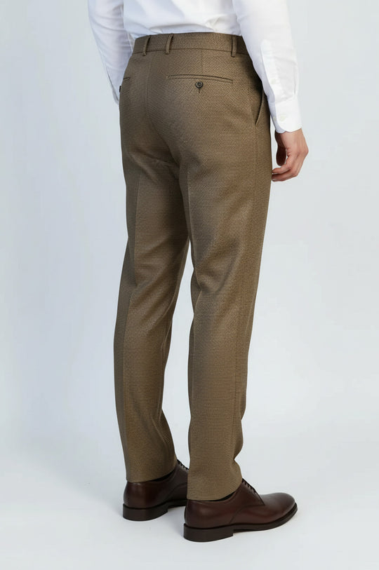 Brown Micro Pattern Slim Fit Dress Pants – Wessi