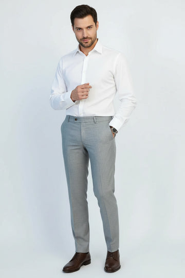 Light Grey Classic Fit Dress Pants – Wessi