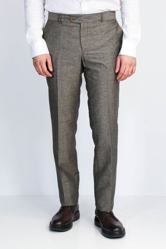 Black Textured Slim Fit Dress Trousers – Wessi