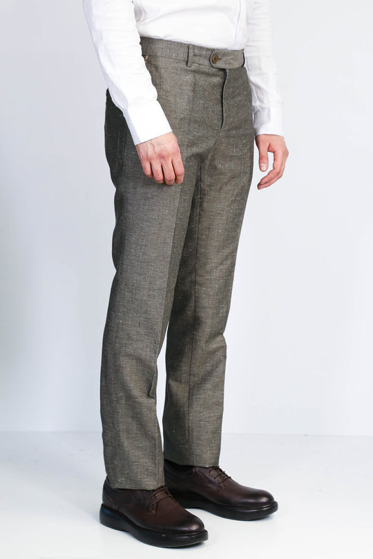 Black Textured Slim Fit Dress Trousers – Wessi