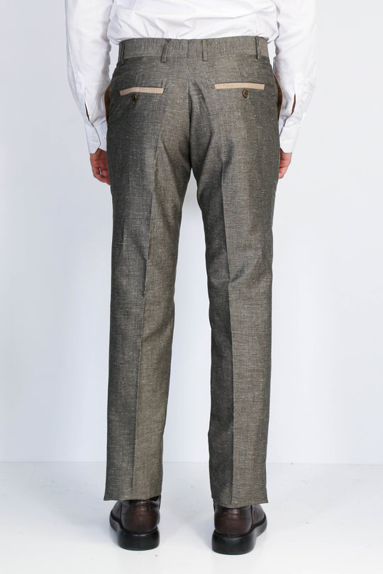 Black Textured Slim Fit Dress Trousers – Wessi