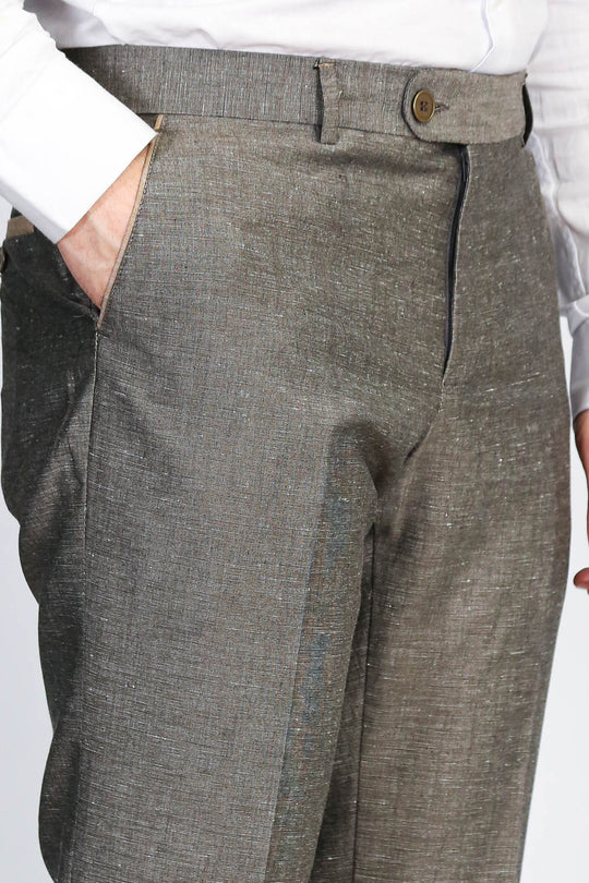 Black Textured Slim Fit Dress Trousers – Wessi