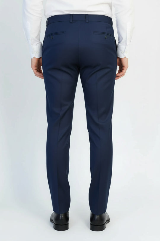 Dark Navy Plain Fabric Trousers – Wessi