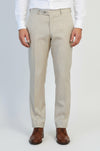 Beige Fine Striped Fabric Trousers – Wessi