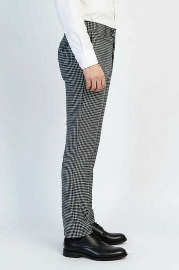 Black & White Checkered Fabric Trousers – Wessi